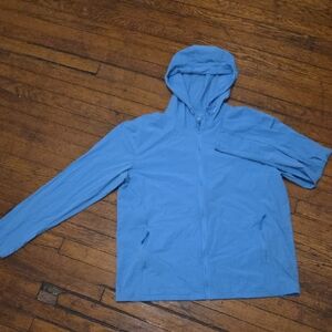 Men's Baby Blue Extra Light Hooded Sunblocking Jacket